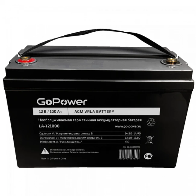 Батарейка GoPower LA-121000 00-00025999