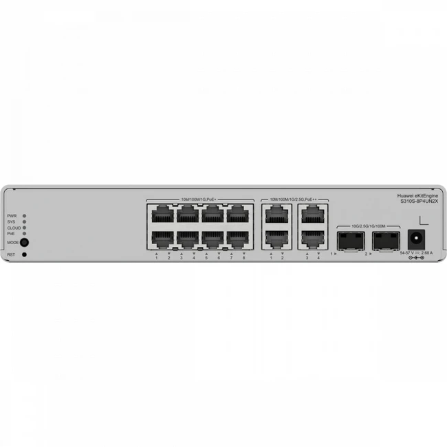 Коммутатор Huawei S310S-8P4UN2X 1000 Base-T (1000 мбит/с), 2 SFP порта