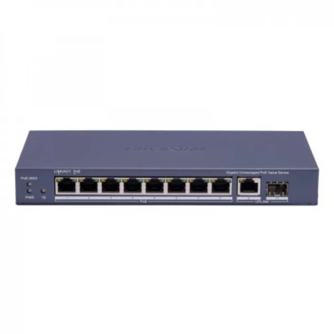 Коммутатор Hikvision DS-3E0510P-E/M(B) 1000 Base-T (1000 мбит/с), 1 SFP порт