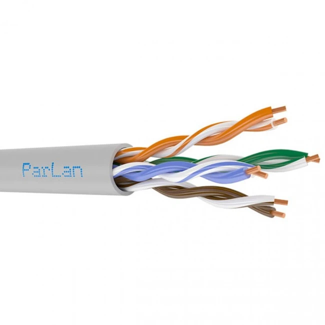 Кабель витая пара Паритет ParLan U/UTP Cat 5e 4x2x0,52 PVC 100005
