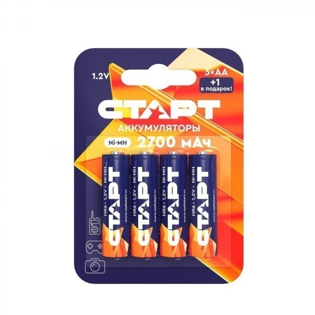 Батарейка СТАРТ Ni-MH HR6 AA 2700mAh BL3+1 4610116221051