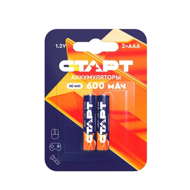 Батарейка СТАРТ Ni-MH HR03 ААА 600mAh BL2 4610116221013