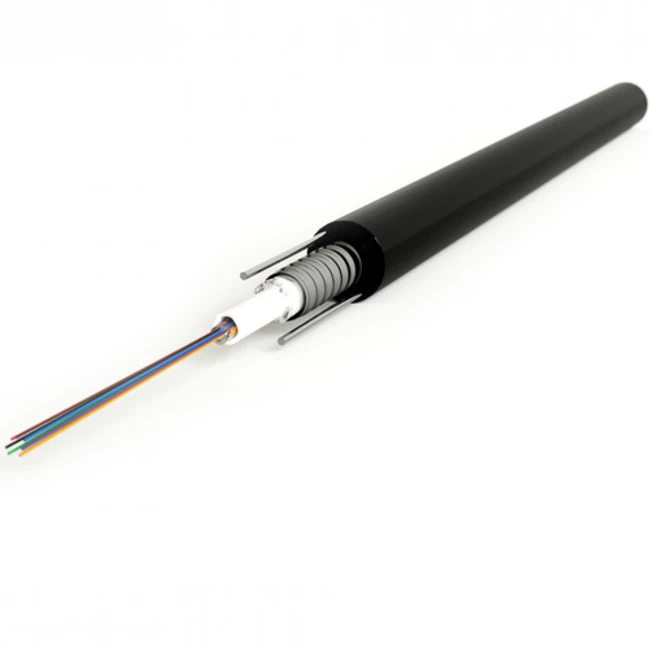 Оптический кабель Hyperline Кабель волоконно-оптический 9/125 (SMF-28 Ultra) одномодовый 8 волокон FO-SRA-OUT-9S-8-PE-BK