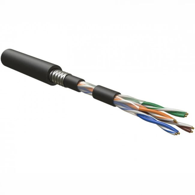 Кабель витая пара Hyperline Кабель витая пара неэкранированный U/UTP категория 5e 4 пары UUTP4-C5E-S24-ARM-OUT-PE/PE-BK