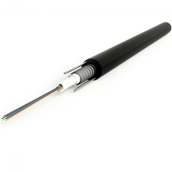 Оптический кабель Hyperline Кабель волоконно-оптический 9/125 (SMF-28 Ultra) одномодовый 4 волокна FO-SRA-OUT-9S-4-PE-BK