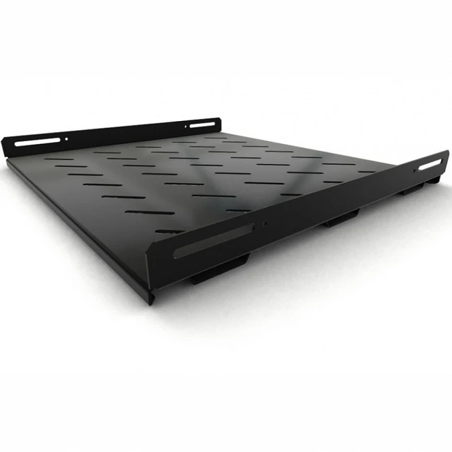 Полка для серверного шкафа Hyperline Полка стационарная усиленная, глубина 450 мм, с боковым креплением, нагрузка до 100 кг TSH3H-450-RAL9004