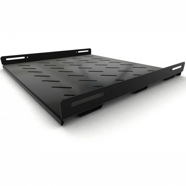 Полка для серверного шкафа Hyperline Полка стационарная усиленная глубина 450 мм с боковым креплением нагрузка до 50 кг TSH3M-450-RAL9004