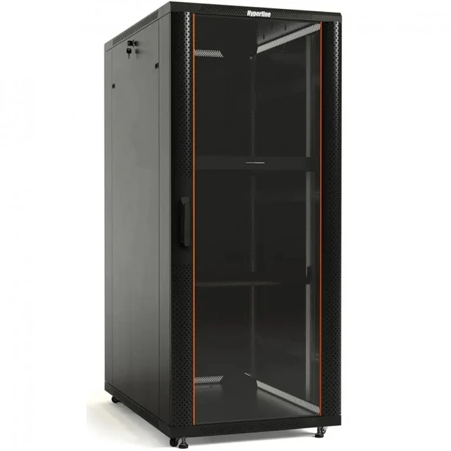 Серверный шкаф Hyperline Шкаф напольный 19-дюймовый 27U 1388x600х800 мм (ВхШхГ) TTB-2768-AS-RAL9004
