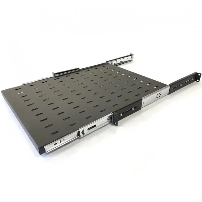 Полка для серверного шкафа Hyperline выдвижная c 19 креплением глубина 450 мм нагрузка до 20 кг TSS3-450-RAL9004