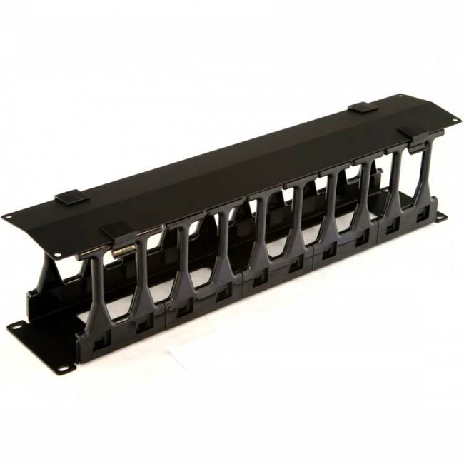 Аксессуар для серверного шкафа Hyperline Кабельный организатор с крышкой глубина 106 мм 19" 2U CMF-2U-FPL106-MCOV-RAL9005