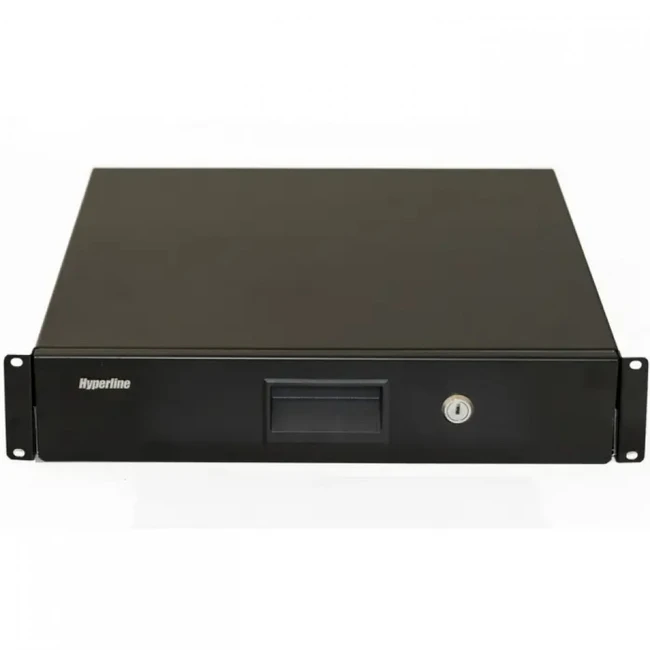 Полка для серверного шкафа Hyperline для документов с замком 2U 88х483х460 мм TDR3-2U-460-RAL9004