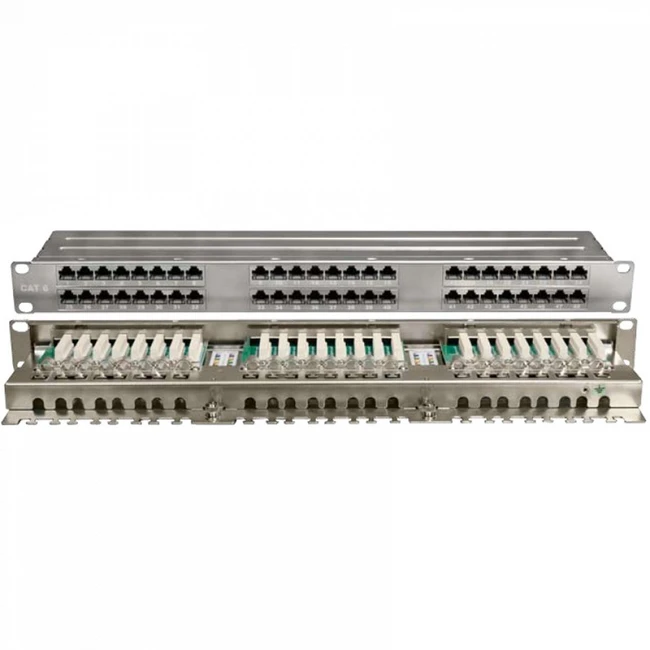 Патч-панель Hyperline PPHD-19-48-8P8C-C6-SH-110D (48 портов, Flat, Cat. 6)