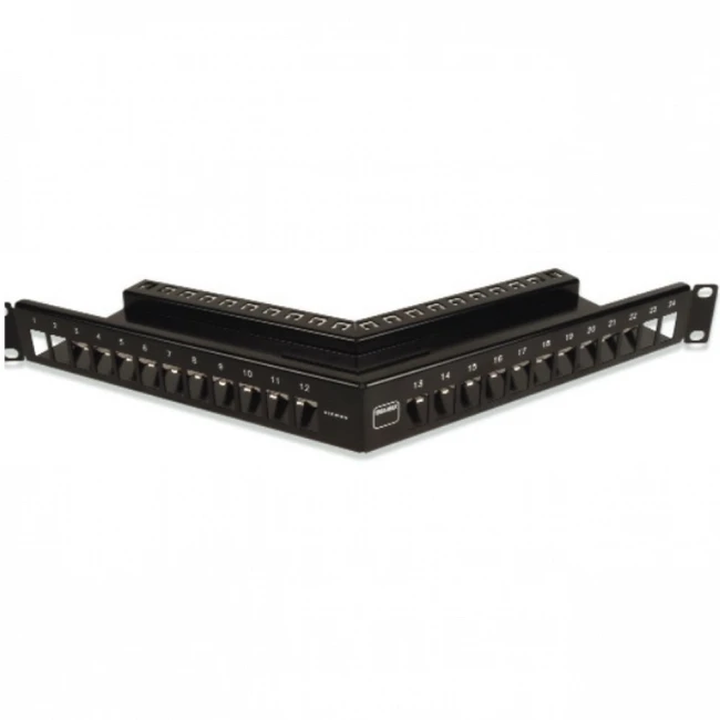 Патч-панель Siemon Патч-панель угловая TERA-MAX на 24 модуля 19" 1U черная TM-PNLZA-24-01-SALE 24 порта