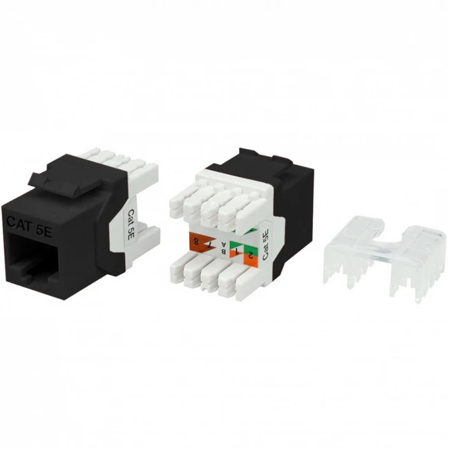 Модуль Hyperline Модуль Keystone Jack RJ-45(8P8C) категория 5e KJ8-8P8C-C5e-180-BK