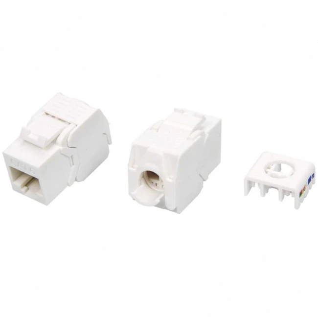Модуль Hyperline Модуль Keystone Jack RJ-45(8P8C) категория 6 KJ8-8P8C-C6-180-TLS-WH