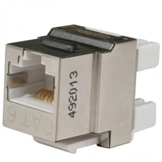 Модуль Hyperline Модуль Keystone Jack RJ-45(8P8C) категория 6 KJ5-8P8C-C6-180-SH-F-WH