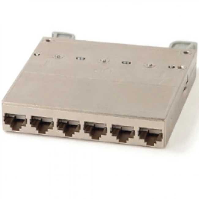 Аксессуар для кабельных сетей Hyperline Кассета для медных претерминированных решений 6 экранированных портов RJ-45 категории 6A PPTR-CSS-1-6xRJ45-C6A-SH-STL