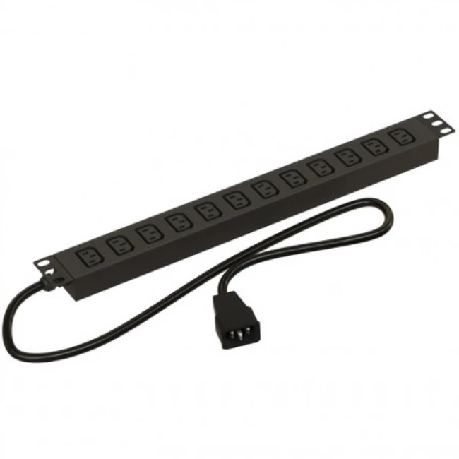 Аксессуар для серверного шкафа Hyperline Блок розеток для 19" шкафов горизонтальный 12 розеток IEC320 C13 SHE19-12IEC-2.5AIEC