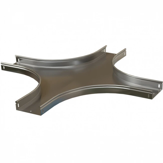 Аксессуар для серверного шкафа Hyperline Ответвитель X-образный горизонтальный плавный 150x50 R100-0,8 мм RST-CXS-150-50-0,8-R100-SZ