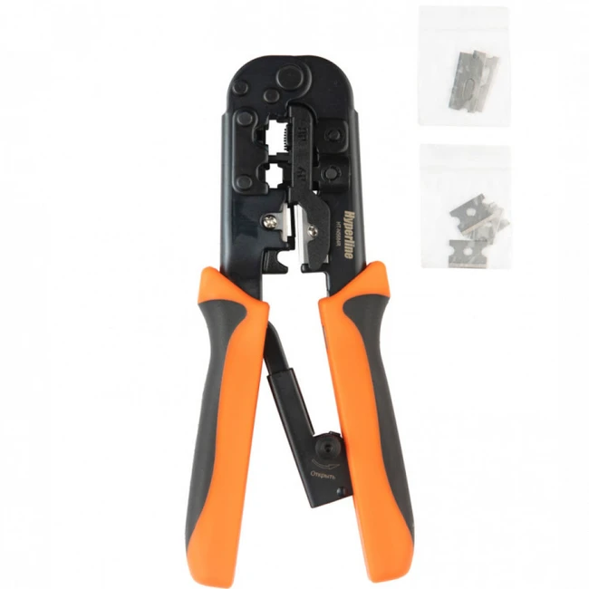 Инструмент для монтажа СКС Hyperline Инструмент обжимной (кримпер) для RJ-45, RJ-12, RJ-11 HT-N5684R