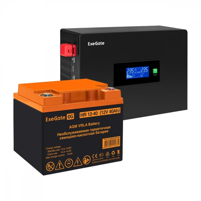 Источник бесперебойного питания ExeGate EX297385RUS (Двойное преобразование (On-Line), Настенный, 600 ВА, 600)