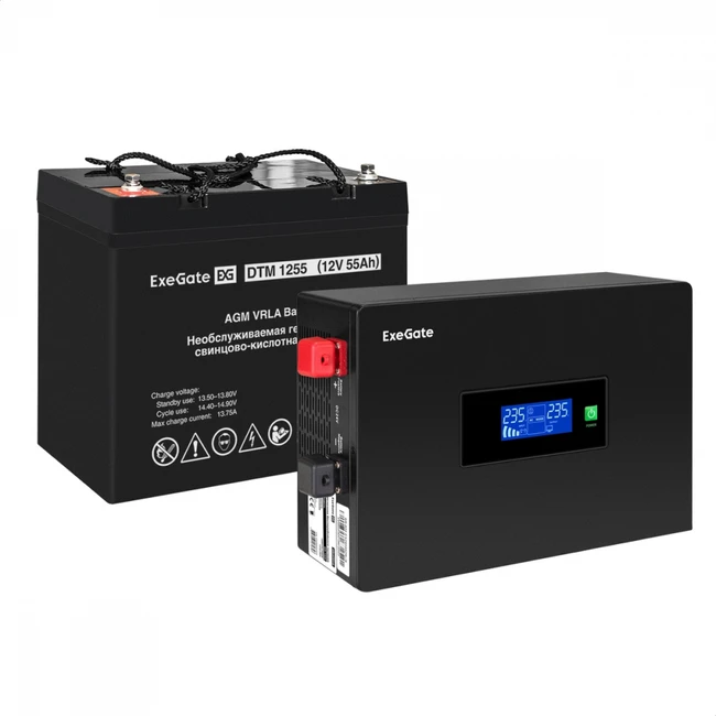 Источник бесперебойного питания ExeGate EX297411RUS Двойное преобразование (On-Line), 1000 ВА, 1000 Вт