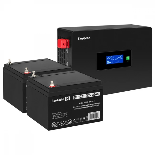 Источник бесперебойного питания ExeGate EX297426RUS (Двойное преобразование (On-Line), Настенный, 1500 ВА, 1500)