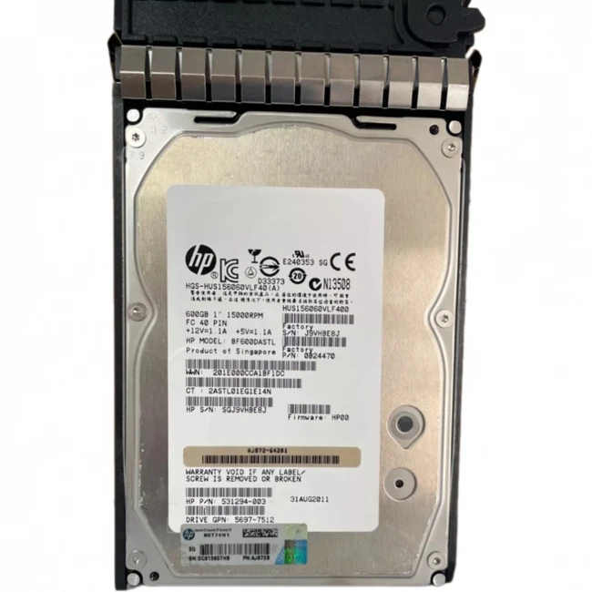 Опция для системы хранения данных СХД HPE 600GB 15K 4G FC 3.5' AJ872B (Диск для СХД)