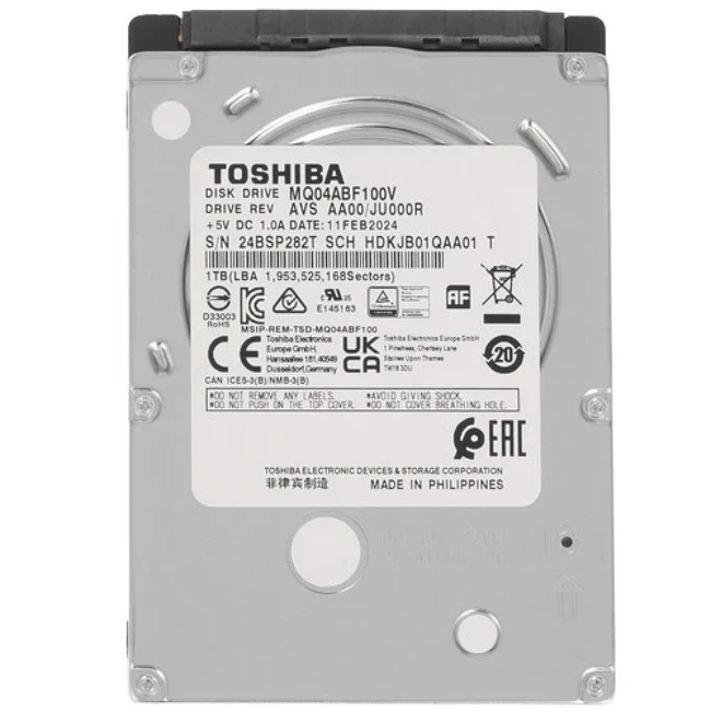 Внутренний жесткий диск Toshiba MQ4-V MQ04ABF100V (HDD (классические), 1 ТБ, 3.5 дюйма, SATA)