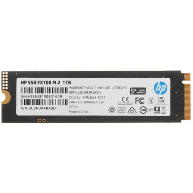Внутренний жесткий диск HP FX700 8U2N3AA#ABB (SSD (твердотельные), 1 ТБ, M.2, PCIe)