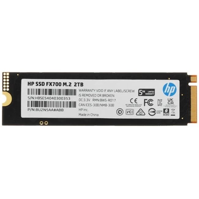 Внутренний жесткий диск HP FX700 8U2N5AA#ABB (SSD (твердотельные), 2 ТБ, M.2, PCIe)
