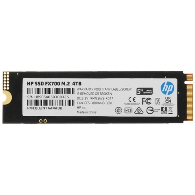 Внутренний жесткий диск HP FX700 8U2N7AA#ABB (SSD (твердотельные), 4 ТБ, M.2, PCIe)