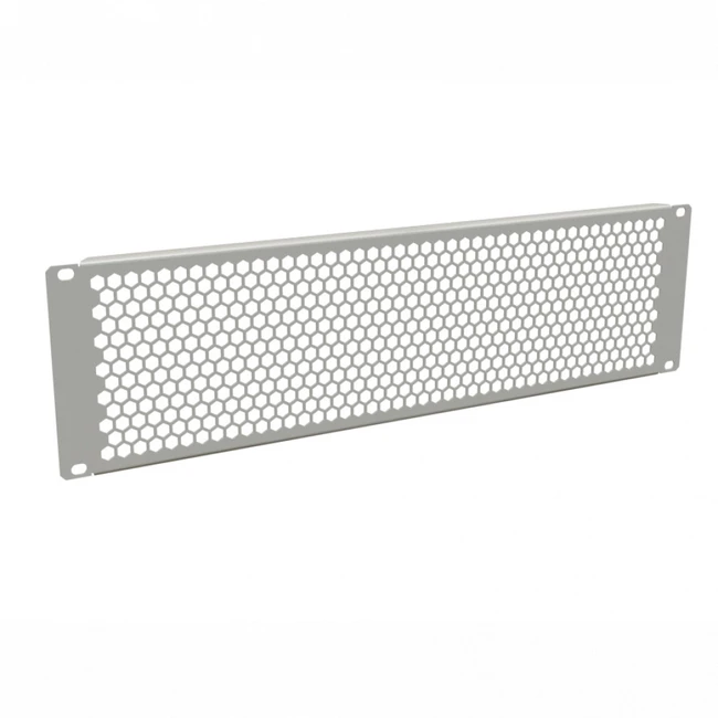 Аксессуар для серверного шкафа Hyperline Фальш-панель перфорированная на 3U, цвет серый (RAL 7035) BPD-3-RAL7035
