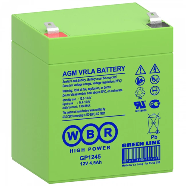 Сменные аккумуляторы АКБ для ИБП WBR GP1245 GP1245 WBR (12 В)