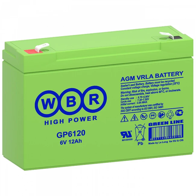 Сменные аккумуляторы АКБ для ИБП WBR GP6120 GP6120 WBR 6 В
