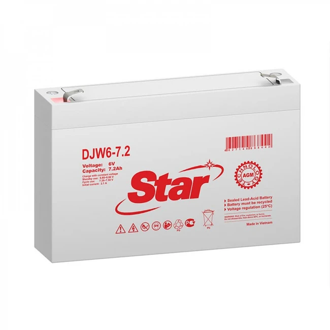 Сменные аккумуляторы АКБ для ИБП STAR DJW6-7.2 DJW6-7.2 STAR (6 В)