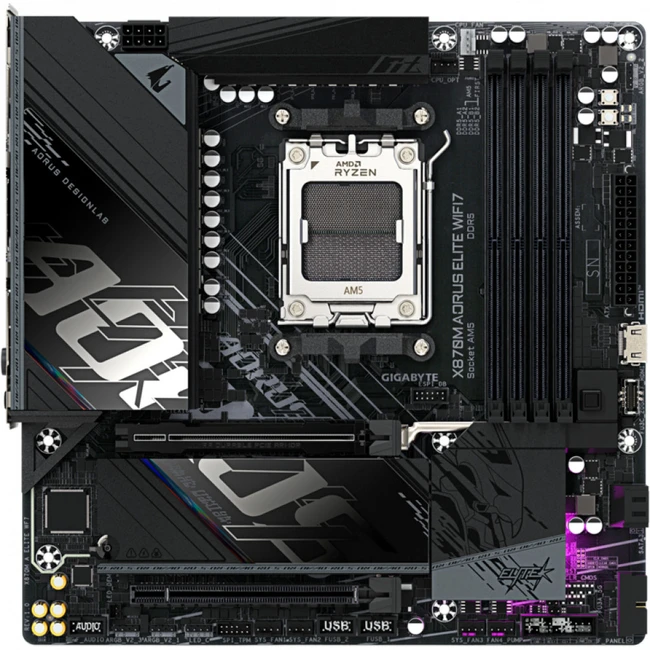 Материнская плата Gigabyte X870M AORUS ELITE WIFI7 X870M A ELITE WF7 Micro-ATX, AMD AM5