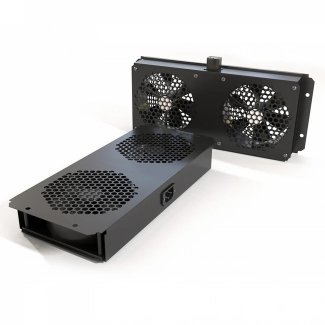 Аксессуар для серверного шкафа Hyperline Модуль вентиляторный потолочный с в шкафы серий TTC2, TTB и TWB TFAB-T2FR-RAL9004