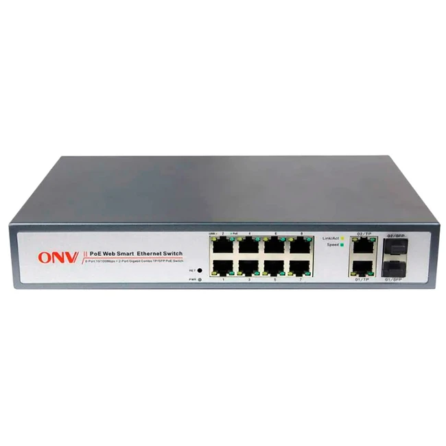 Коммутатор ONV POE31108PFM (100 Base-TX (100 мбит/с), 2 SFP порта)