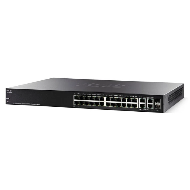 Коммутатор Cisco SF350-24P SF350-24P-K9-EU (100 Base-TX (100 мбит/с), 2 SFP порта)