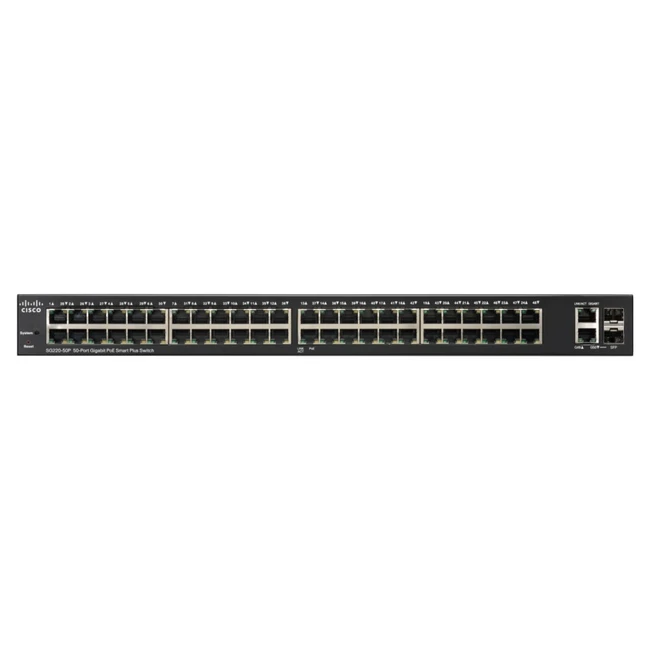 Коммутатор Cisco Small Business SG220-50 SG220-50-K9-EU 1000 Base-TX (1000 мбит/с), 2 SFP порта
