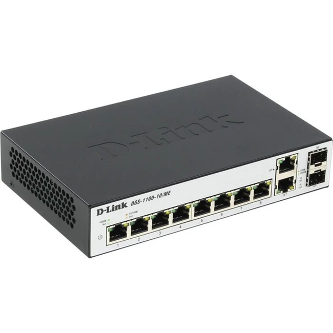 Коммутатор D-link DGS-1100-10/ME/A2A 1000 Base-TX (1000 мбит/с), 2 SFP порта