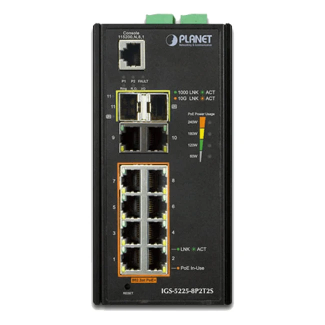 Коммутатор Planet IGS-5225-8T2S2X 1000 Base-TX (1000 мбит/с), 4 SFP порта