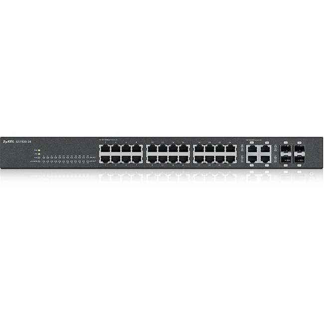 Коммутатор Zyxel GS1920-24 GS1920-24-EU0101F (1000 Base-TX (1000 мбит/с), 4 SFP порта)