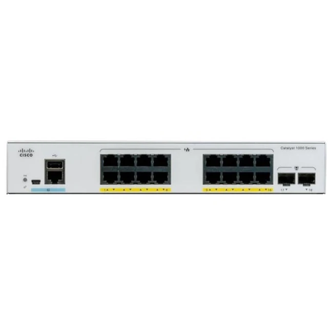 Коммутатор Cisco C1000-16P-2G-L 1000 Base-TX (1000 мбит/с), 2 SFP порта