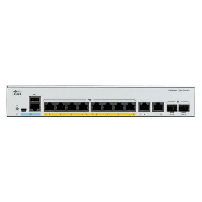 Коммутатор Cisco C1000-8T-2G-L 1000 Base-TX (1000 мбит/с), 2 SFP порта