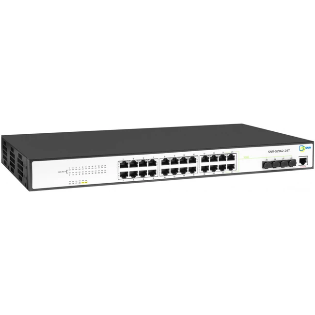 Коммутатор SNR SNR-S2962-24T (100 Base-TX (100 мбит/с), 4 SFP порта)