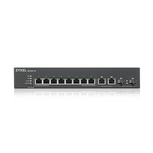 Коммутатор Zyxel GS2220-10-EU0101F 1000 Base-TX (1000 мбит/с), 2 SFP порта