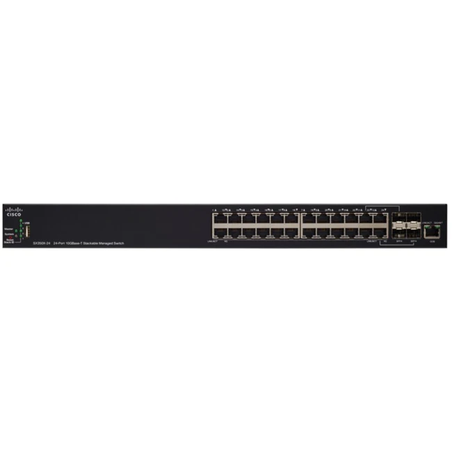 Коммутатор Cisco SX350X-24-K9-EU (10 GBase-T (10000 мбит/с), 4 SFP порта)