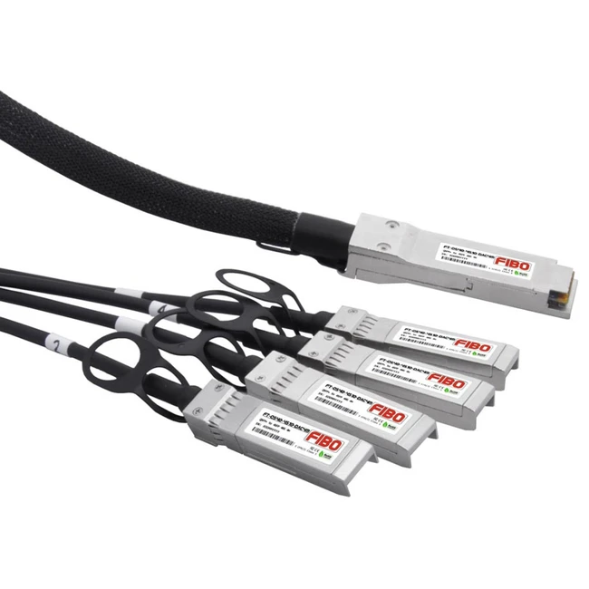 Кабель интерфейсный Fibertrade FT-QSFP+/4SFP+-CabA-10 FT-QSFP+/4SFP+CabA-10 (QSFP - QSFP (40GBase-T) x4)